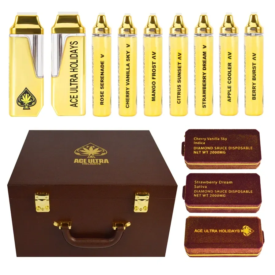 EMPTY Ace Ultra Premium Holiday Edition 2g Gold Disposable Vape factory